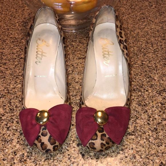 Butter Shoes Shoes - Butter stiletto leopard heels,4 inches. Sz 7